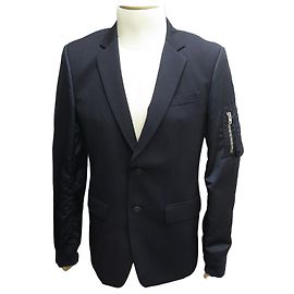 GIVENCHY BLAZER BOMBER JACKET 15S3242021 M 50 NAVY BLUE WOOL JACKET Navy blue