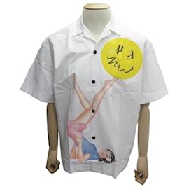 Palm Angels-NOVA CAMISA PALM ANGELS PIN UP PMGA087R21afab00101 M 48 Camisa de algodão branca-Branco