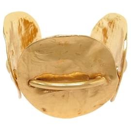 Yves Saint Laurent-VINTAGE BRACELET YVES SAINT LAURENT MANCHETTE 17 CM GOLDEN METAL BANGLE-Golden