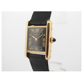 Cartier Tank Basculante 18ct Yellow Gold LM Manual Watch 18k Serviced by  Cartier