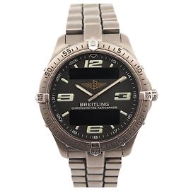 BREITLING AEROSPACE E WATCH75362 40 MM TITANIUM QUARTZ CHRONOGRAPH WATCH Silvery