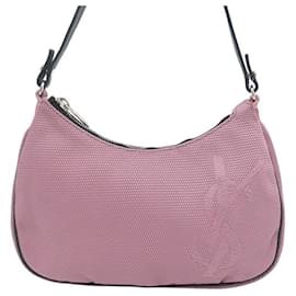 Yves Saint Laurent-YVES SAINT LAURENT BAGUETTE YSL HANDBAG 116881 PINK CANVAS HAND BAG PURSE-Pink