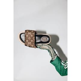 Louis Vuitton-Brown padded monogram sandals - size EU 38-Brown