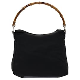 Gucci-GUCCI Bandolera Bambú Nylon Negro 00020320509 EP de autenticación970-Negro