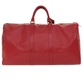 Louis Vuitton-Louis Vuitton Epi Keepall 55 Boston Bag Red M42957 Autenticação de LV 47095-Vermelho