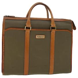Autre Marque-Burberrys Hand Bag Canvas Leather Khaki Brown Auth ti1167-Brown,Khaki
