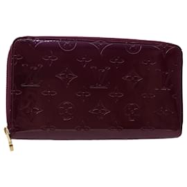 Louis Vuitton-LOUIS VUITTON Monogram Vernis Zippy Wallet Lange Geldbörse Violett M93609 Auth 47410-Lila