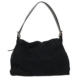 Fendi-FENDI Borsa a tracolla Mamma Baguette Nylon Pelle Nero Auth yk7563B-Nero