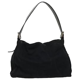Fendi-FENDI Mamma Baguette Shoulder Bag Nylon Leather Black Auth yk7563b-Black