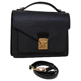 Louis Vuitton-LOUIS VUITTON Epi Monceau Hand Bag 2Way Black M52122 LV Auth 47273-Black