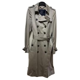 Reversible checked tweed and felt-paneled gabardine trench coat