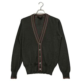 Gucci-***GUCCI  Camel silk sherry line knit cardigan-Brown