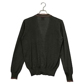 Gucci-***GUCCI  Camel silk sherry line knit cardigan-Brown