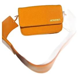 Jacquemus Le Sac Riviera Croc Embossed Leather Bag in Orange