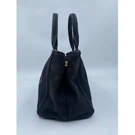 Prada-Black Canvas Prada Canapa Tote-Black