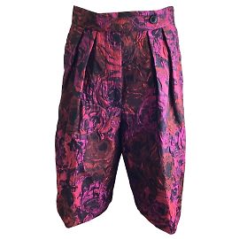 Dries van Noten Fuchsia / RED / Short violet en jacquard multi-fleurs Multicolore