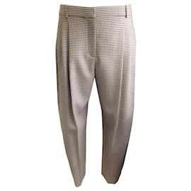 Stella Mc Cartney Stella McCartney Bronceado / Pantalones de lana de pata de gallo negros Cavalry T / pantalones Camello