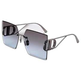 Dior-30Montaigne S7U Gray to blue gradient square sunglasses-Blue,Grey