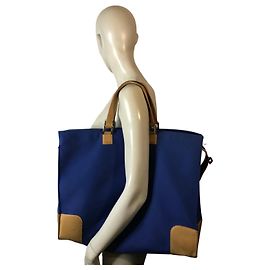 Borsa bimateriale Le Tanneur Blu Cammello