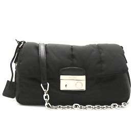 Prada Borsa sonora bomber in tessuto Nero