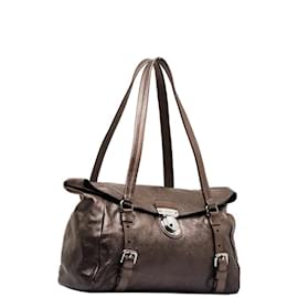 Prada-Bolsa de ombro dobrável Vitello Lux BR3901-Marrom