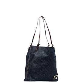 Fendi-Denim Shoulder Bag 26633-Blue