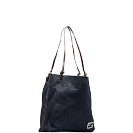 Fendi-Borsa a tracolla in denim Fendi Borsa a tracolla in denim 26633 in discrete condizioni-Blu