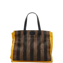 Fendi Medium Pequin Shopping Tote 8BH252 Brown