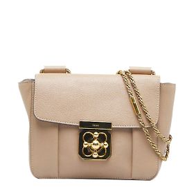 Chloé Piccola borsa a tracolla Elsie in pelle Beige