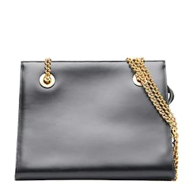 Tiffany & Co-Leather Chain Shoulder Bag-Black