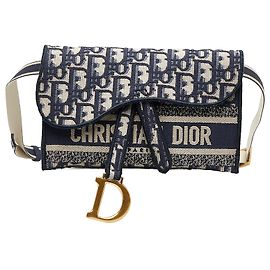 Dior Blue Oblique Saddle Slim Gürteltasche Blau