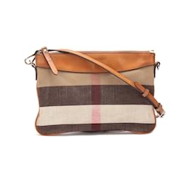 Burberry-House Check Canvas Peyton Crossbody Bag-Brown