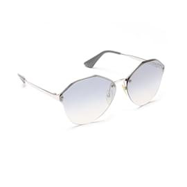 Prada-Óculos de sol coloridos grandes SPR 64T-Cinza