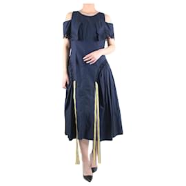 Fendi-Robe bleue à épaules dénudées et découpe florale - taille UK 12-Bleu