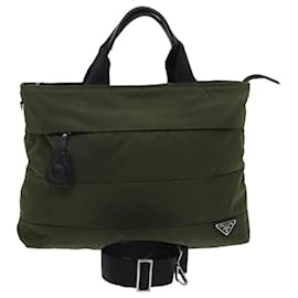 Prada-Prada Hand Bag Nylon 2way Shoulder Bag Green Auth ep1103-Green