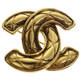 Chanel-CHANEL Brooch Gold Tone CC Auth 47518-Other