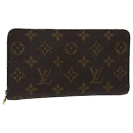 Louis Vuitton-Carteira LOUIS VUITTON Monogram Porte Monnaie Zip Longa M61727 Autenticação de LV 47808-Monograma