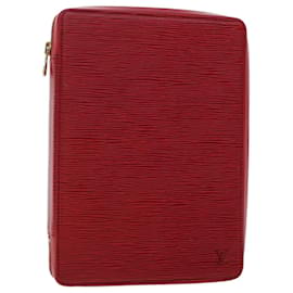 Louis Vuitton-Bolsa clutch LOUIS VUITTON Epi Agenda Voyage vermelha Autenticação de LV 47809-Vermelho