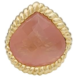 inconnue-Yellow gold ring, Rose quartz.-Other