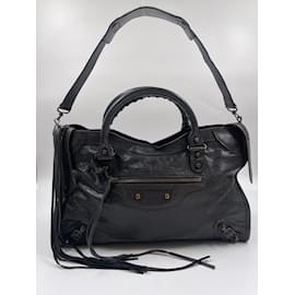 Balenciaga-Black Balenciaga Leather City-Black