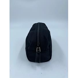 Prada-Black Nylon Prada Cosmetic Pouch-Black