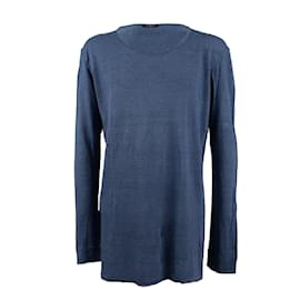 Balmain-Balmain T-shirt à manches longues-Bleu