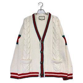 ***GUCCI Sherry-Strickjacke Rot Grün