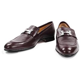 Hermès-Loafers Slip ons-Dark red