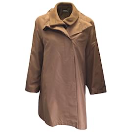 Akris-Conjunto de dos piezas de abrigo de angora marrón y abrigo de seda Akris-Castaño