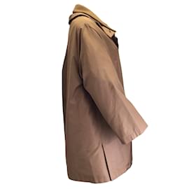 Akris-Akris Brown Angora Coat and Silk Overcoat Two-Piece Set-Brown