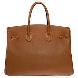 Hermès-HERMES BIRKIN BAG 35 in Golden Leather - 101247-Golden