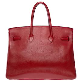 Hermès-HERMES BIRKIN BAG 35 in red leather - 101257-Red