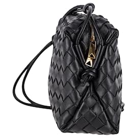 Bottega Veneta-Bottega Veneta Small Loop Camera Bag in Black Lambskin Leather-Black