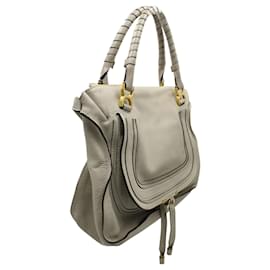 Chloé-Chloe Marcie Medium Handbag in 'Motty Grey' Calfskin Leather-Grey
